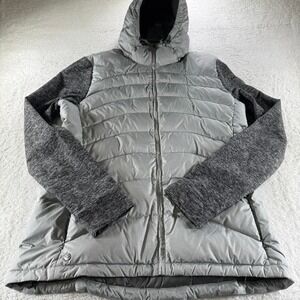 Women's‎ OUTDOOR RESEARCH Gray Plaza Down Insulated Hoodie Puffer Jacket Size XL